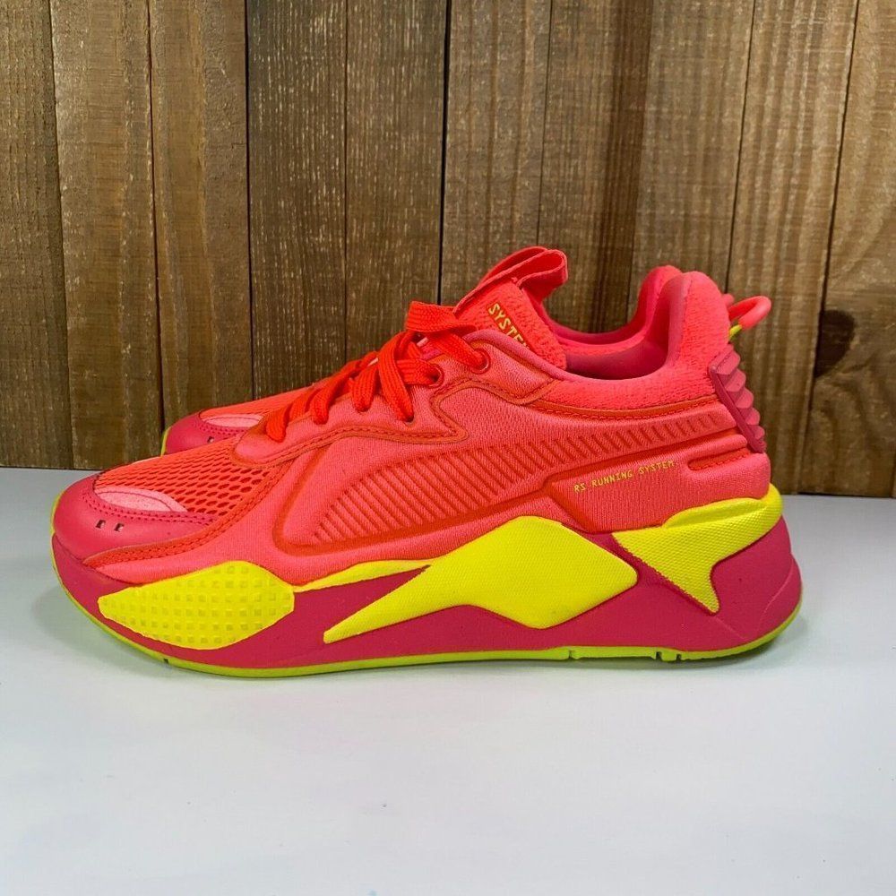 Puma Rs-X Soft Case Womens 8 Pink Alert Yellow Neon Athletic Running Shoes View 5